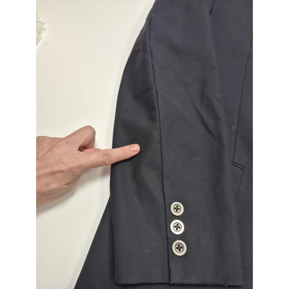 Brooks Brothers Loro piana Suit Jacket Mens M 39L Blue Wool 1818 Madison FLAW